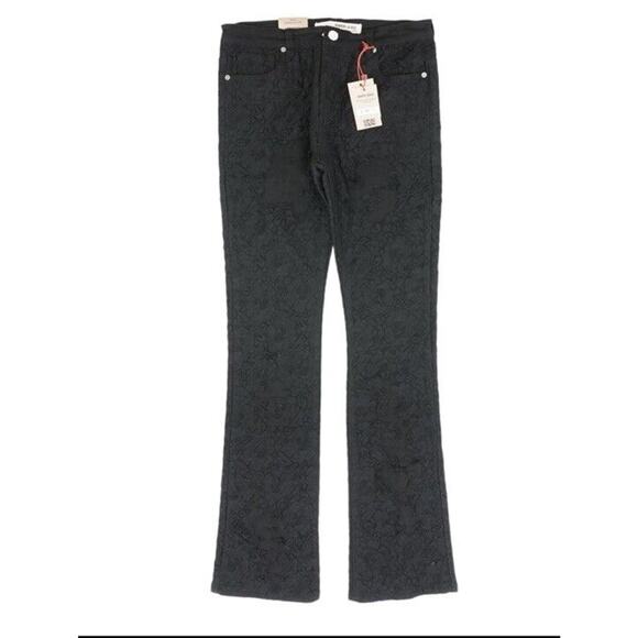 NWT Men’s ARMOR JEANS Black Jeans 34 X 36 Patterned Lacey Type Stack - Picture 1 of 6